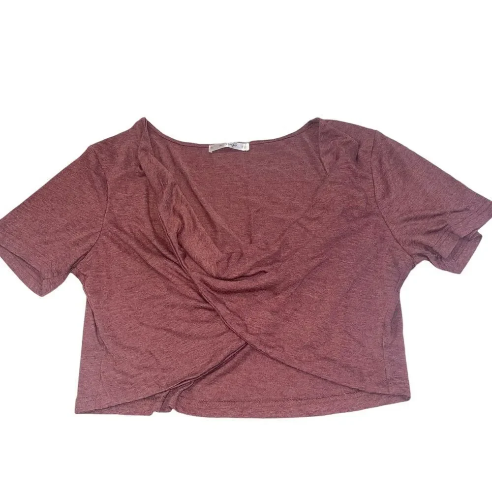 4/$25 - Rosegal Burgundy Twist Front Crop Top -‎ Size 2XL